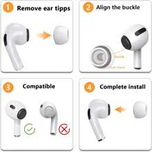 [4 paires] Embouts d'oreille en silicone de rechange avec ventouse, compatibles avec les AirPods Pro et les AirPods Pro 2e génération (XS/S/M/L)