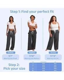 U.S. Polo Assn. Black Wide Leg Sweatpants For Women With Pockets, Premium French Terry Wide Leg Sweats - Black - View 6