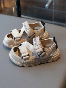 全新轻便防滑软底防踢幼儿鞋，百搭男童女童夏季沙滩运动凉鞋 - 棕色 - 查看 2