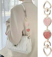 5 Pack Bag Extender, Wallet Strap Extender, Wallet Extender Replacement Accessories, Decorative Lanyard, Cherry Pendant, Glitter Cherry Charm, Clip Keychain (For Handbags, Wallets, Shoulder Bags, Crossbody Bags), Wallet And Women's Keychain Charms, Valentine's Day Women's Bags, Girls Wallets, Bag Making Supplies (Moon, Strawberry, Flower, Pearl, Cherry) For All Major Brand Name Bags - 5 pc-Style B - 查看 4