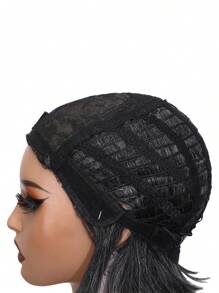 DUOZIMEI Short Wigs Side Part Layered Bob Wig Mixed Grey Synthetic Hair Short Yaki Straight Bob Wigs For Women Pixie Cut Wig Short Black Mixed Gray Straight Pixie Wigs For Daily Life Or Cosplay Use Black/Brown/Grey Color