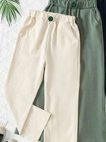 3 双女童休闲紧身裤，时尚百搭，四季皆宜 - 彩色 - 查看 3