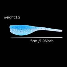 50pcs/Set 5cm/1.96in Soft Lure Bait, Dual-Color Tadpole Artificial Fishing Baits, Outdoor Saltwater Boat Fishing Lures, Fishing Accessories (Assorted Colors)