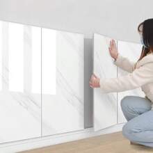 10pcs Self-Adhesive PVC Wall Stickers - Faux Marble Design, Removable, Easy Installation, Suitable For Kitchen, Bathroom, Living Room, Backdrop, Home, Office, Waterproof Wallpaper Wall Decals