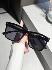 1 Par de gafas de sol rectangulares de moda unisex, aptas para pesca, deportes, vacaciones, viajes, conducción, calle, playa, protección UV, actividades al aire libre, golf, festivales, escalada, accesorios de moda callejera, fiestas, protección solar para vacaciones de verano en la playa, al aire libre, viajes