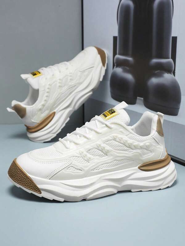 New Spring Ins Style Men Sneakers, Anti-Slip Soft Sole Rotating Button Casual Sports Shoes For Teenagers, Students, Running, Suitable For Summer Casual, Outdoor, Athletic, Vacation Travel, Graduation Gifts, Birthday Dress Accessories 2000s Style