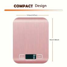 1个5公斤/10公斤电子厨房秤，带去皮功能，不锈钢液晶显示屏，最大称重11磅，6种测量模式，精度0.05盎司/1克，适用于烘焙、烹饪、减肥和备餐，易于清洁 - 彩色 - 查看 6