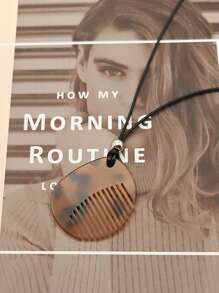 1 件独特的梳状项链吊坠，适合女士，小巧高端嘻哈风格颈饰