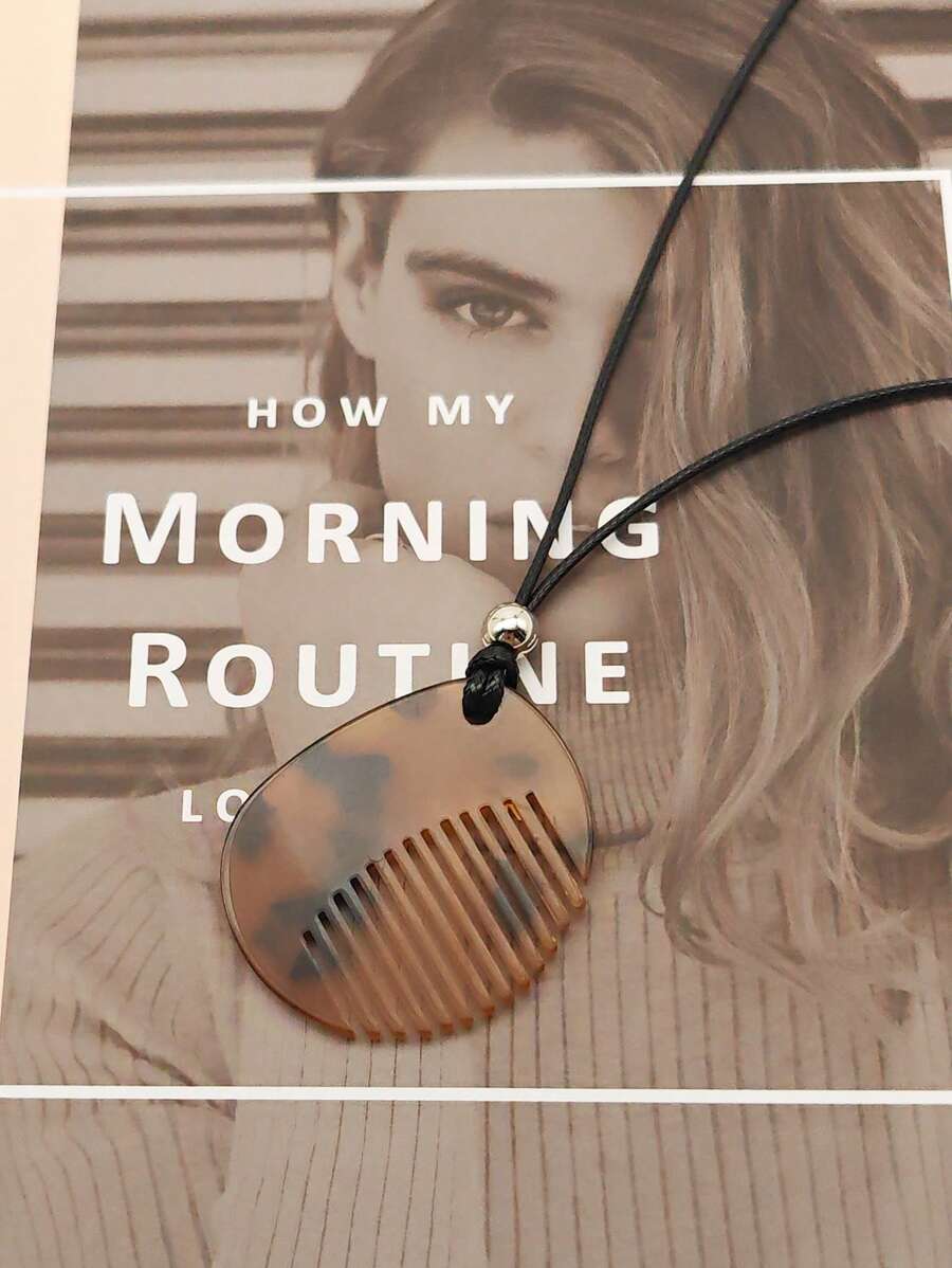 1 件独特的梳状项链吊坠，适合女士，小巧高端嘻哈风格颈饰