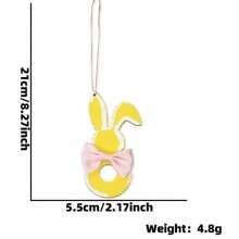 1pcsEaster Wooden Crafts Cartoon Rabbit Pendants Holiday Party Decorations Easter Rabbit Gifts Small Pendants