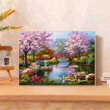 SNA 2026新款风景十字绣套装，卡通小屋，溪流，樱花，梦想家园装饰画刺绣套装，DMC印花画布，DIY手工礼品，梦想家园DIY套装，刺绣套装，钩针套装，戳绣套装，缝纫配件，缝纫工具包，绣线工艺套装，针线活材料，缝纫图样，钩针工艺用品，刺绣入门套装 - 需要自己繡製,不含框架 - 查看 7