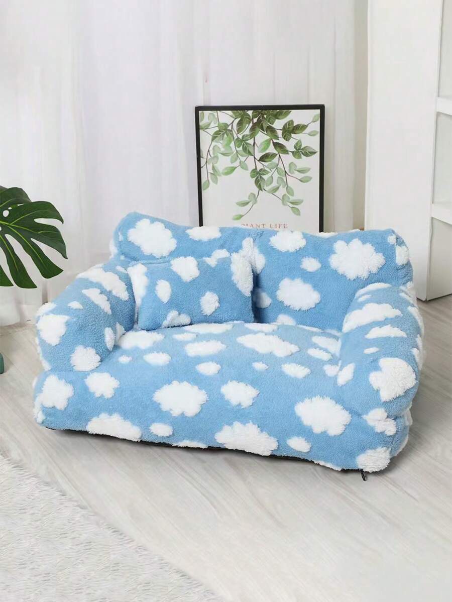 可清洗四季宠物猫/狗沙发床，宠物窝/猫狗睡床 - 彩色 - 查看 1