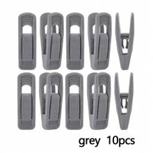 10pcs Gray/Black Velvet Hangers Clips Pack Of 10, Pants Hangers Velvet Clips, Large Opening Clip Strong Finger Flocked Clips Perfect For Use With Slim-Line Clothes Velvet Hangers