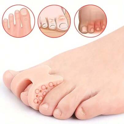 2 Pieces Unisex Soft Gel Toe Separators, Large Toe Pads, Toe Pads For Everyday Use, Soft Bunion Toe Separators, Waterproof, Wear-Resistant Foot Care For Sports And Everyday Use