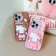 Sanrio Étui de protection pour téléphone Sanrio Hello chat Chat autorisé pour les sports, modèle 2025, conception mignonne et pleine couverture antichoc. Design nœud adorable et populaire pour fille.