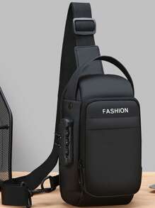 Fashionable Men's Waterproof Crossbody Bag, Outdoor Casual Chest Pack Sling Backpack For Phone And Documents Belt Bag Pouch - Black - View 11