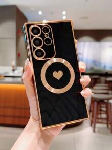 1pc Nice Color Simple Magsafe Magnetic Wireless Charging Phone Case, Four-Corner Shockproof Protective Cover Compatible With Samsung Apple Series Phones, Full Protection Waterproof Anti-Fall Scratch Resistant