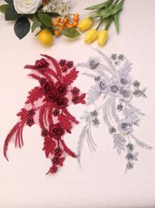 Handgefertigte 3D bestickte Perlenblumen Dekorative Applikationen, DIY Kleidungszubehör, Brautkleid Verzierungen, Größe: 30cm x 20cm