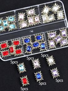 10 Pieces In A Pack And 30 Pieces In A Box For Nail Art Nail Accessories, Exquisite Inlaid With Diamonds, Colorful Gemstones, Mixed Materials, Nail Charm, Diy Nail Supplies Nails Nail Charms