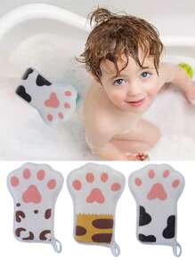 1 件装婴儿沐浴海绵，婴儿沐浴手套儿童沐浴球，新生儿洗头熊爪浴巾 - 彩色 - 查看 2
