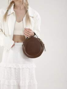 New Fashion Women Shoulder Handbag Ladies Small Round Bag Young Women Round Purse