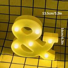 16cm Luce a LED con lettere, luce notturna illuminata con alfabeto e numeri, adatta per decorazione di casa, bar, matrimonio, festa di compleanno - Bianco - Visualizzare 24