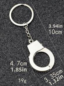 1pc Mini Handcuff Couples Keychain, Handcuff Keyring With Double Locks (Silver & Pink), Makeup/Costume/Cosplay/Stage Props, Couples' Game Props, Prisoners' Performance Props, Festival Shooting Props, Cute & Punk Gothic Design - Multicolor - View 7
