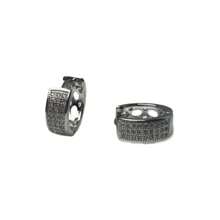3 Pairs Trio Earring Kit With 3 Hoops Studded In Crystal Zirconia With Simple And Exquisite Geometric Design, Gold Plated, With Rhinestone Decoration, Suitable For Daily Wear, On Festive Occasions, At Work, As A Gift Or As A Jewelry Accessory, Popular European And American Style - 銀色 - 查看 3