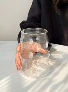 1pc 550ml Glass Coffee Cup (Without Straw) For Home Use, Suitable For Women, Drinking Beverage Milk Tea Cup.Aesthetic Ripple Glass Cups, Wavy Design Tumblers, Clear Drinking Glasses For Iced Coffee, Modern Unique Glassware, Short Tumbler, Cold Drink Glasses, Creative Kitchen Glass, Decorative Water Cups.Very Suitable For Daily Use, Coffee And Tea Time, Home Decoration, Social Gatherings, Gift Giving, Photography Props, Restaurants Or Cafes, Etc