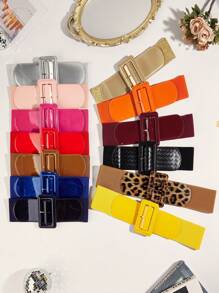 Cinto de malha feminino, decoração elástica na cintura, adequado para vestidos, casacos, verão versátil, outono escolar, outono, Halloween - cinto casual - Ver 1