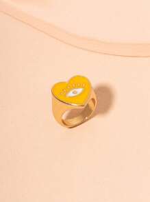 1 件邪恶之眼珐琅心形戒指