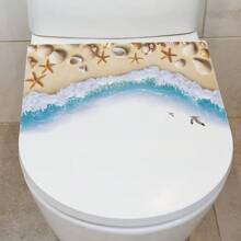 1PC Creative Beach, Shell, Starfish Bathroom Toilet Decorative Stickers, Self-Adhesive Removable Wall Decals Gifts Birthday Graduation Room Decor Home Decor Wall Decor Bathroom Decor Bedroom Decor Room Decoration Stuff Living Room Decor House Decor Home Decor Living Room Wall Art Wall Paper Personalised Stickers