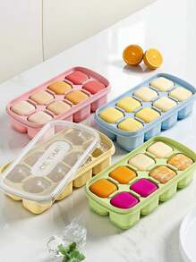 1pc Minimalist Individual Press Ice Cube Mold, Creative Party Necessity Summer Gadget, Covered Anti-Odor Design, Silicone Soft Convenient