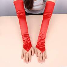 全新长款无指缎面手套，适用于化妆、舞会、新娘婚礼、防晒袖套以及旅行、运动、钓鱼等户外活动 - 彩色 - 查看 9