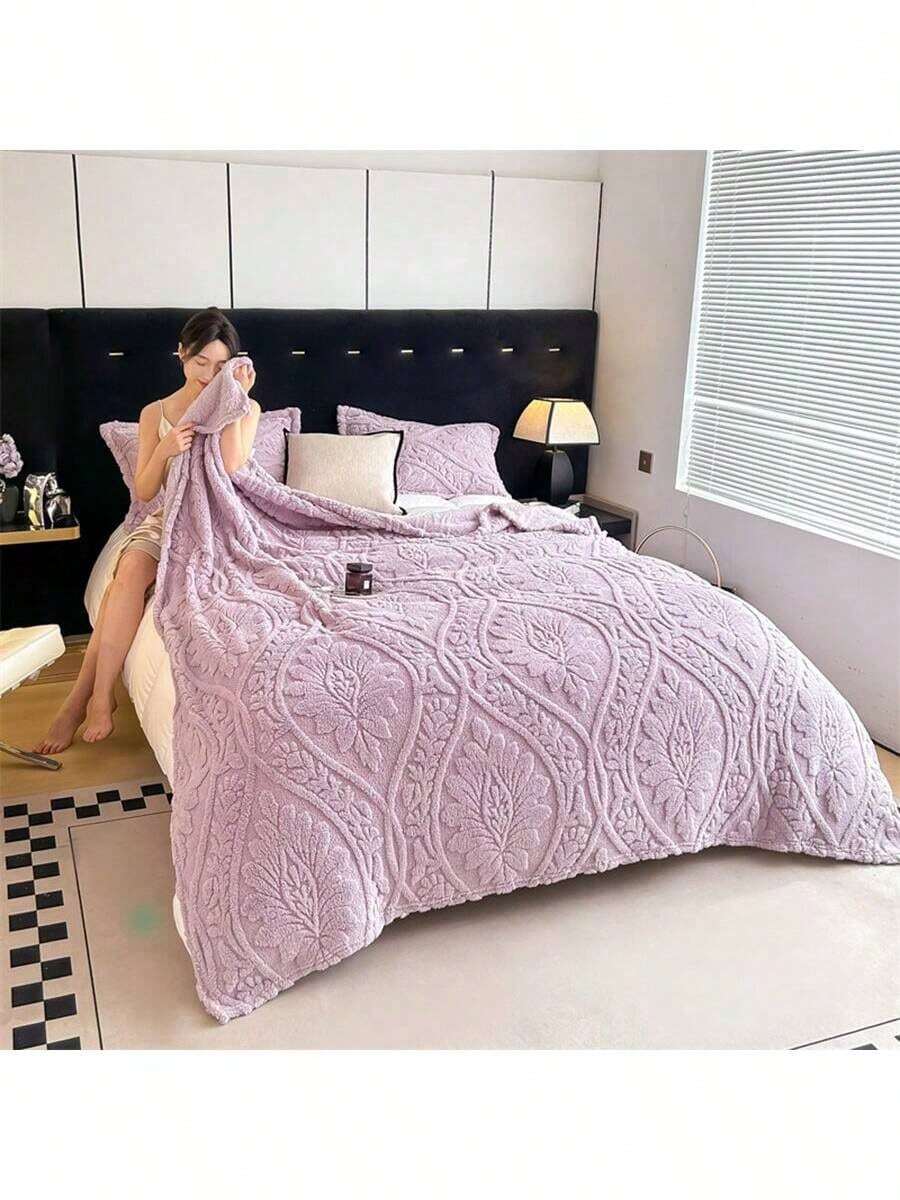 230*200cm 1200g king size 1 pieza Mantas calientitas de muselina borrega con puntada dormir Frazada con patrón geométrico suave y confortable de colores  decorativa viaja ,Manta  de forro caliente  peluche,Frazadas para cama calientes navidad  Multicolor Manta liso cálido para casa cobijas frazada fresca la ropa de cama deding cobertor king size  microfibra cobertores cobijas individual decoracion hogar gris oscuro laila  Ligero confort blanket Matrimonial colcha cubrecama super suave cobija micromink divertidas  mantas algodon mantas de tela ligera manta de viaje decorativa rosa verde morado King size ligera sala tejida personalizada blanca - Morado - Ver 1