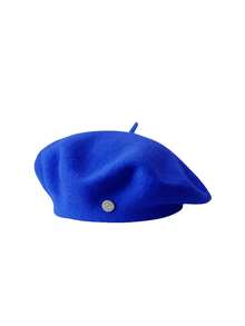 1顶多功能贝雷帽，复古柔软透气弹力八角贝雷帽，轻便女士贝雷帽，秋冬季，艺术画家帽，纯色带花卉饰边 - 彩色 - 查看 29