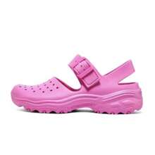 Skechers FOAMIES Damen rutschfeste, verschleißfeste, leichte und bequeme rosa Lochschuhe, geschlossene Zehen Strandlatschen