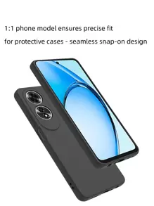 Soft TPU Back Cover Shock-Absorbing Silicone Bumper Anti-Fingerprint Full Body Protective Case, Compatible With OPPO (Black), Waterproof, Anti-Drop, Anti-Scratch - Black - View 6
