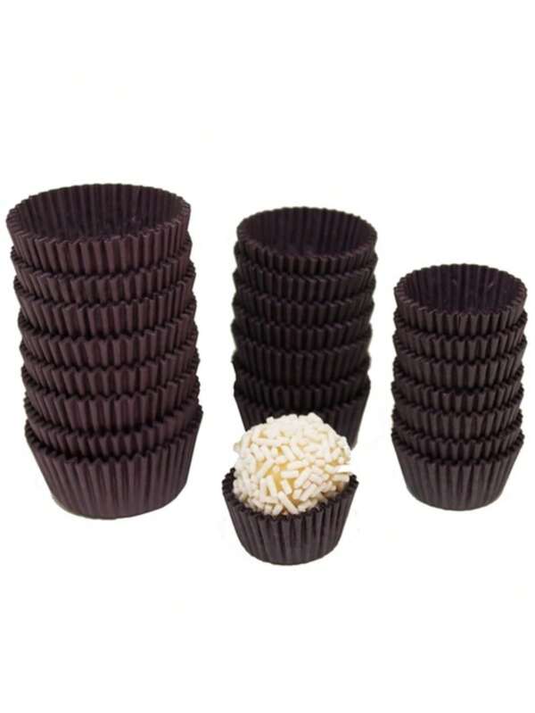100 Forminhas IMPERMEÁVEL Branca Marrom 3, 4, 5 e 6 Brigadeiros Docinhos Doces Finos