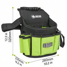 JAKAH 电工专用工具包，工地多功能口袋，便携式五金收纳 - 黑色 - 查看 5