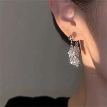 Silver Zirconia Tassel Earrings, High-End Unique Earrings Studs, Elegant Earrings For Women