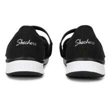 Skechers 女士休闲鞋 现代舒适 轻便舒适运动鞋 100354-BKW - 白色/黑色 - 查看 3