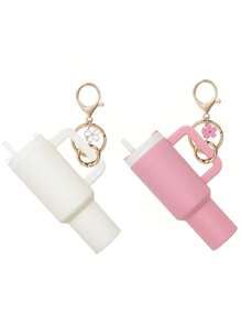 Juego de 1/2/3/5/8 piezas de llavero con mini vaso, lindos encantos con vaso para mujer para bolso, mochila, botella de agua mini - Estilo callejero, multicolor, accesorios del llavero, encantos para bolsos, vasos, 5/3/2/1 llaveros, accesorios para bolsos, encantos para bolsos de mano, caja de almacenamiento de lápiz labial, accesorios para bolsos, llavero de mini vaso, llavero de mini vaso para llavero o bálsamo labial, llavero lindo de vaso