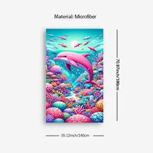 1 件海龟海洋动物印花沙滩巾，速干吸水柔软超细纤维沙滩毯，旅行野餐户外度假游泳露营海滩必备