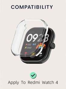 1pc Solid Color Electroplated TPU Full Body Shockproof Anti-Scratch Protective Case Compatible With Redmi Watch 4 - Redmi Watch 4 - View 3