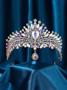 Women's Crystal Crown, Crystal Bubble Headpiece Bridal Royal Queen Headband Princess Tiara, Suitable For Bride Wedding, Ball, Birthday Party - Multicolor - View 2