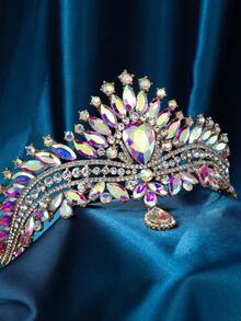 Women's Crystal Crown, Crystal Bubble Headpiece Bridal Royal Queen Headband Princess Tiara, Suitable For Bride Wedding, Ball, Birthday Party - Multicolor - View 9