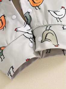 Mono de una pieza para bebé recién nacido, niño y niña, sin mangas, con estampado de gallina de granja - Gris Claro - Ver 6