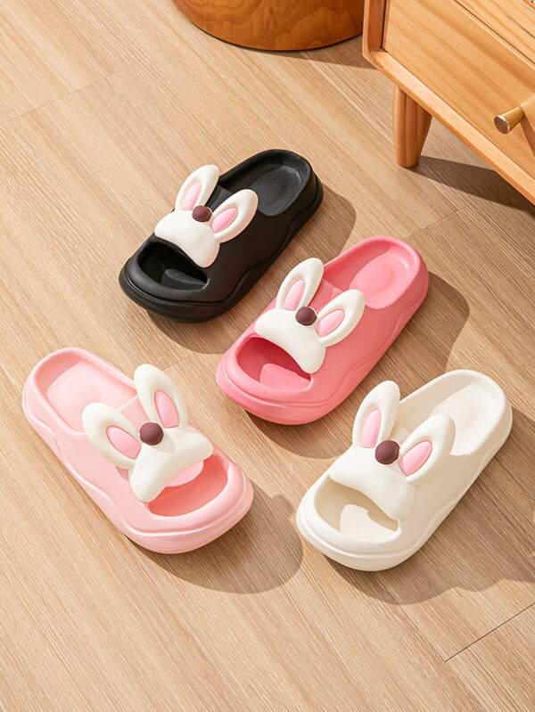 Women's Cute Cartoon Slip-Resistant House Slippers, Summer Soft Bottom Lightweight EVA Sandals, Fashionable Minimalist Beach Shoes