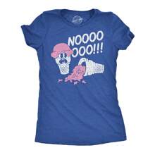 Womens Funny T Shirts Nooo Spilled Ice Cream Sarcastic Graphic Novelty Tee For Ladies Funny Womens T Shirts Cute Vintage Fashion Casual Ladies T-Shirt - 希瑟.羅亞爾 - 查看 1